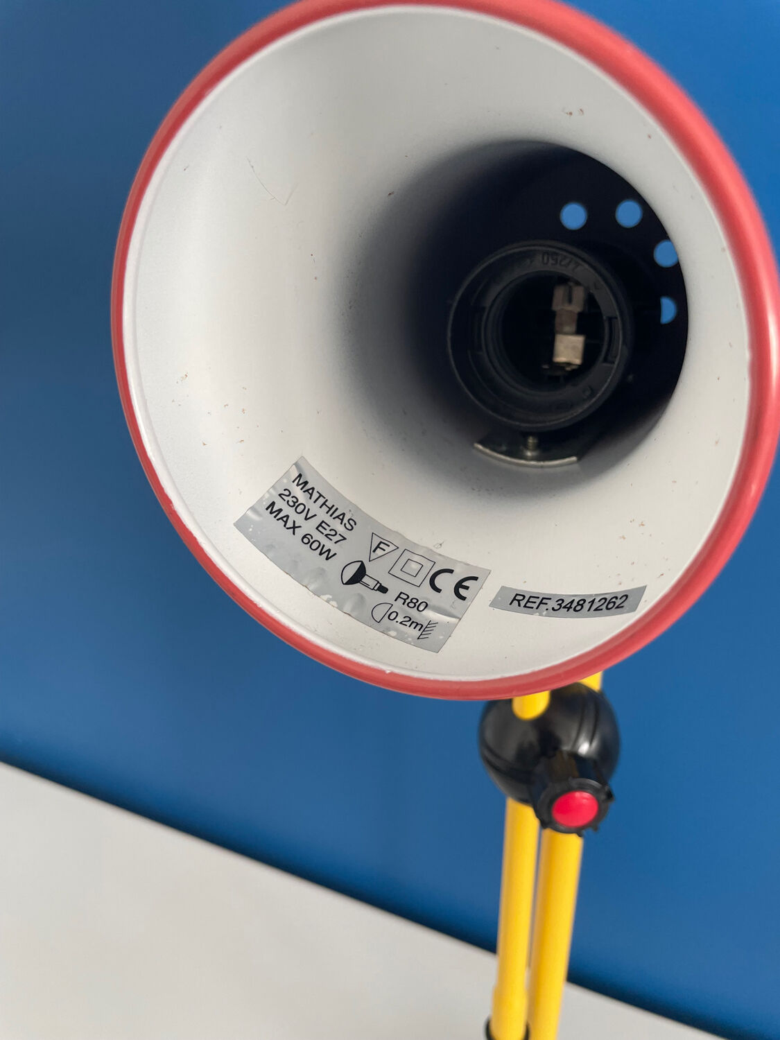 Colored metal articulated lamp 80s 90s