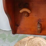 Vintage wooden wall coat rack