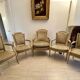 Elegant Louis XVI set – 4 cabriolet armchairs + 1 bergère