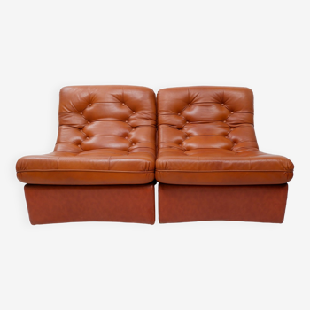 Vintage leather sofa 1970s