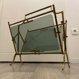 Brass magazine rack, neo-classical style 60