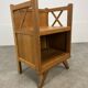 50s wooden cross-braced bedside table