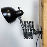 Black Industrial Bauhaus Scissor Wall Lamp from Kaiser Idell, 1930s