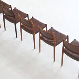 Niels Otto Moller model 80 dining chairs in rosewood Denmark 1960