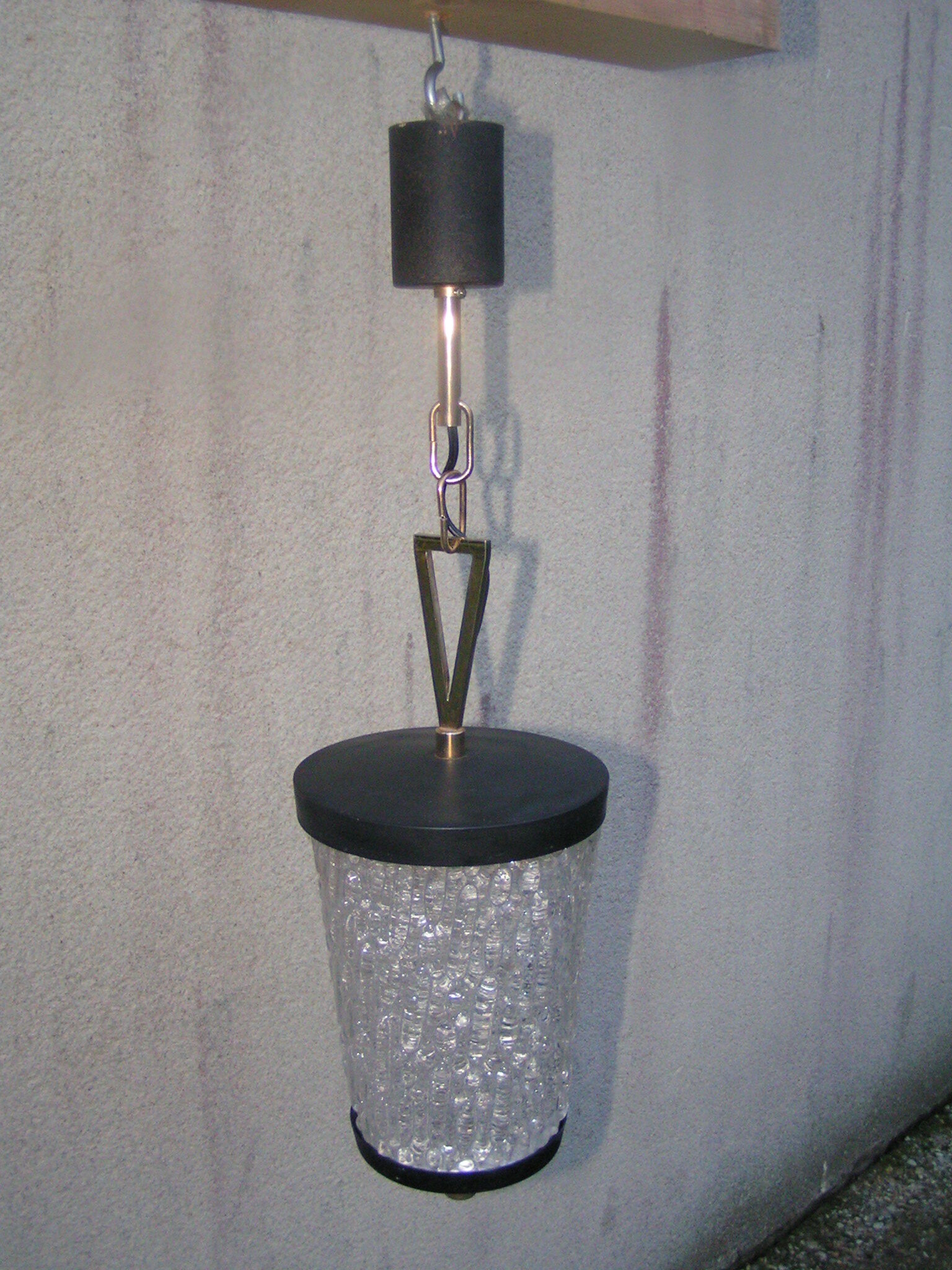 Hanging lamp black metal and brass 50