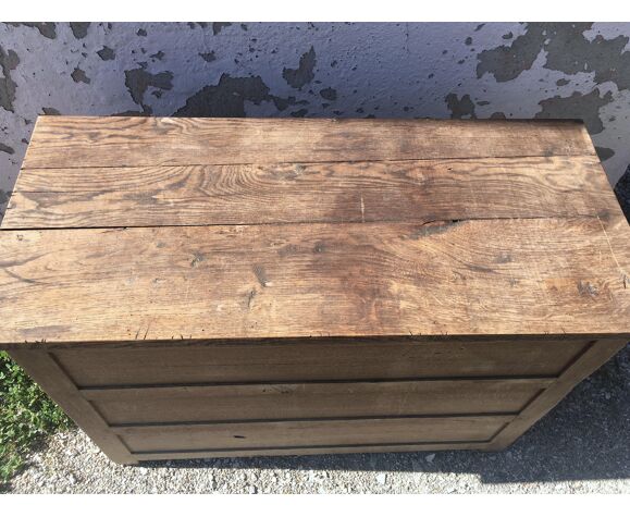 Old patinated wooden chest