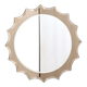 Postmodern sun shaped bronze wall mirror, italy