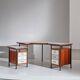 Corner Desk in Painted Metal, Wood, Formica, and Brass by Sergio Coradeschi, 1950s
