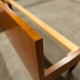 Scandinavian teak bed 1960 140x190 with table and light