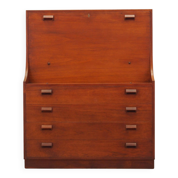 Secrétaire en teck, design danois, années 1960, designer : Børge Mogensen