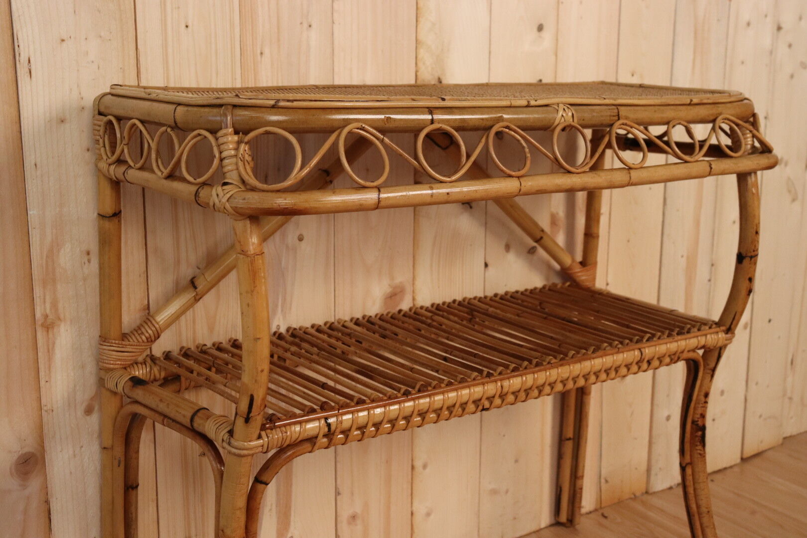 Vintage rattan console Italy
