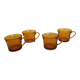 70's amber glass cups