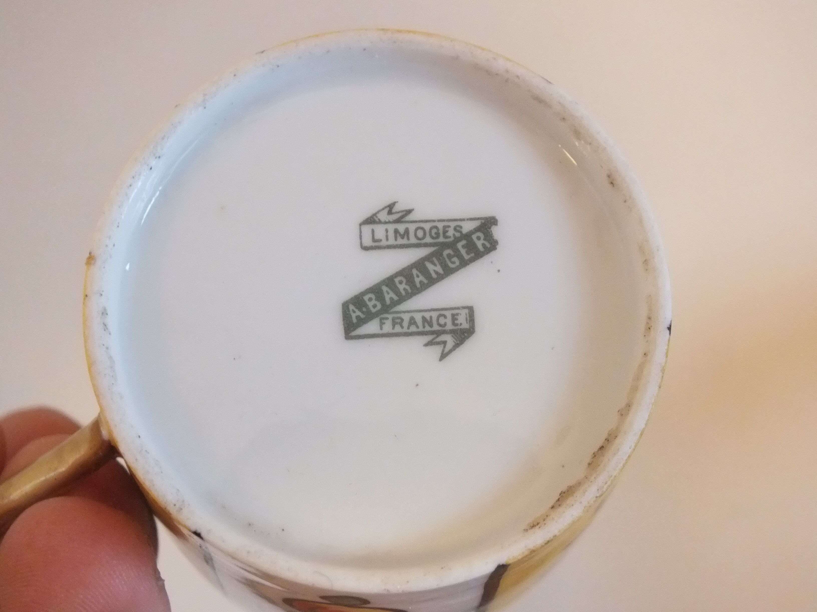 Cup art deco porcelain from Limoges Baranger