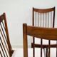 Set of six wooden dining chairs Arne Vodder Model No 422 with fabric upholstery.