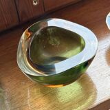 Verre d'art Murano Sommerso vert et marron