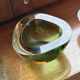 Verre d'art Murano Sommerso vert et marron