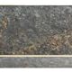 Marble glass coffee table with "solar eruption" decor.