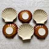 Beige and caramel ceramic scallops