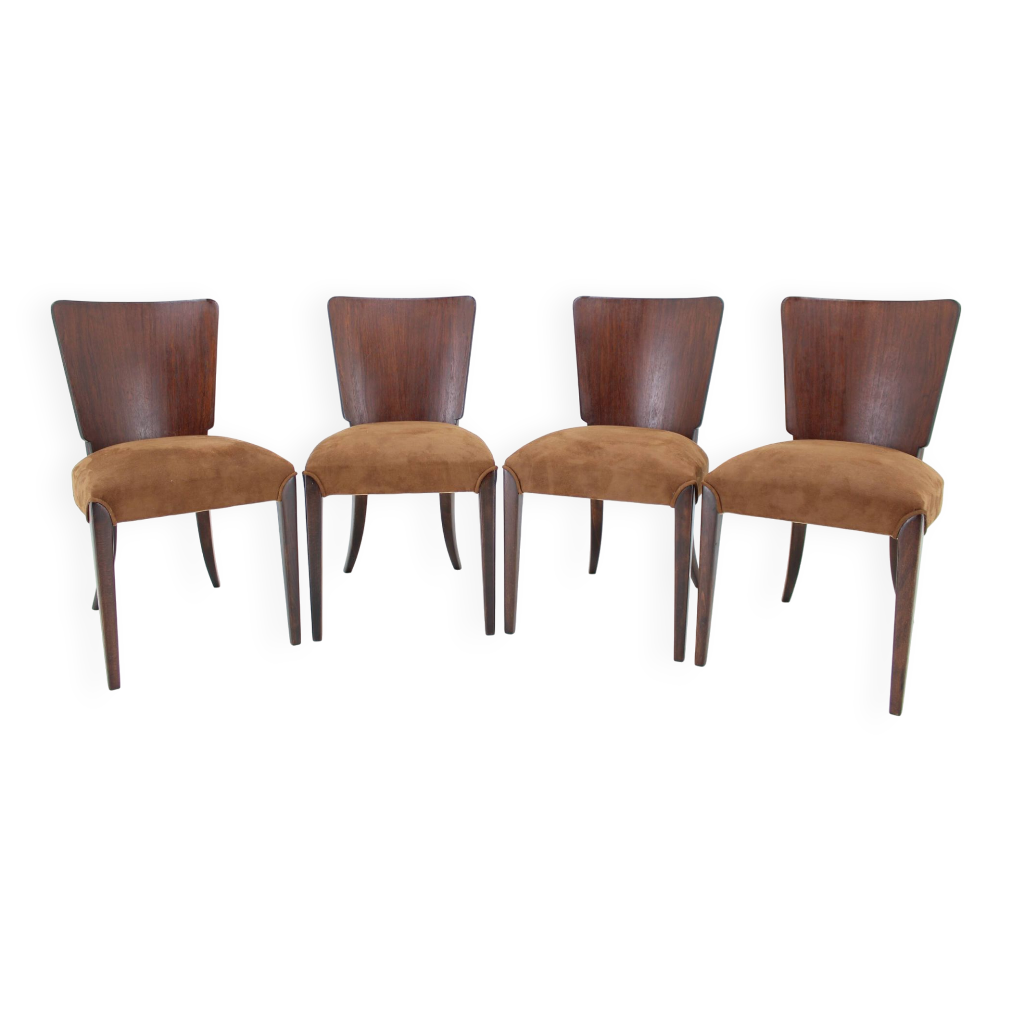 1950s  Jindrich Halabala Restored Dining Chairs H-214 for UP Závody, Set of 4
