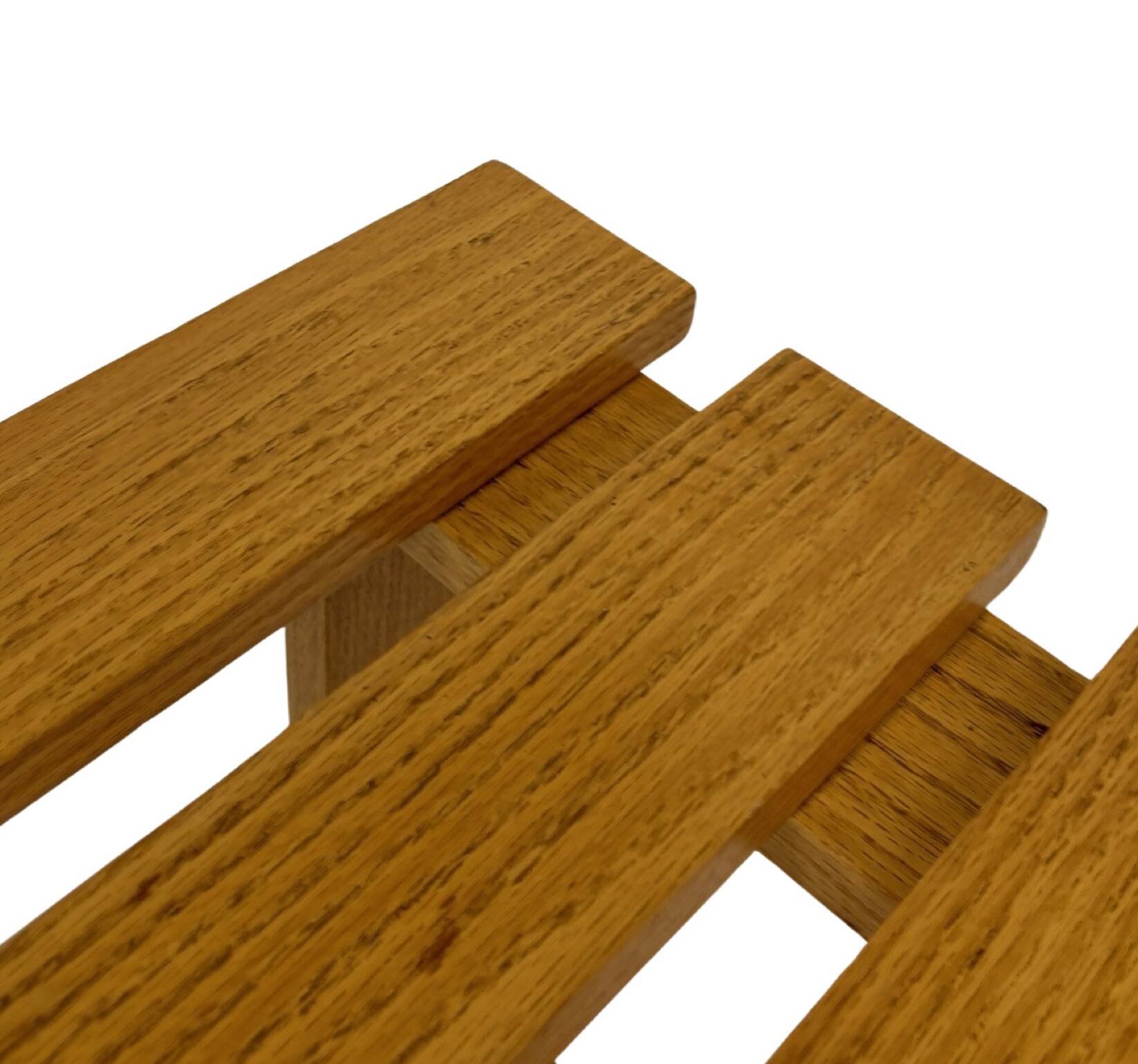 Vintage 1970s coffee table/side table, white oak slats slatted design