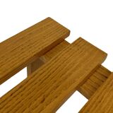 Vintage 1970s coffee table/side table, white oak slats slatted design