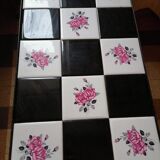 Coffee table structure iron ceramic black and white 1950/60