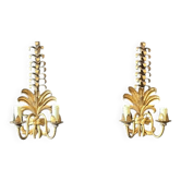 Pair of gold wall sconces