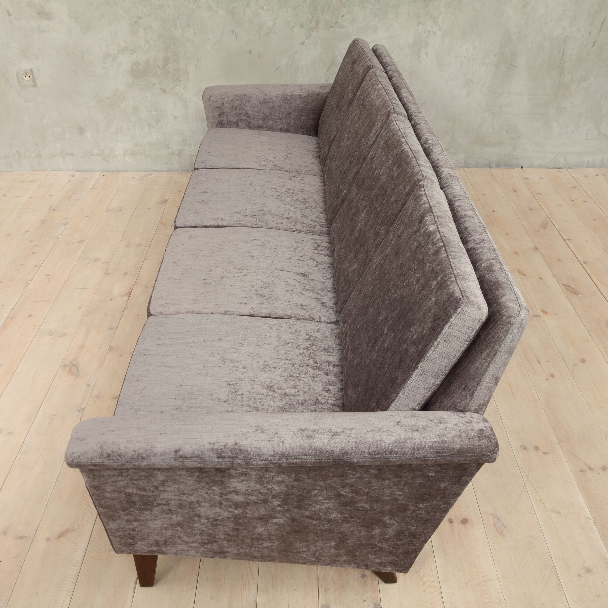 Mid-century four seater sofa in italian velvet