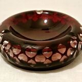 Cut Overlay crystal ashtray Bohemian crystal factory with three notches cigarettes