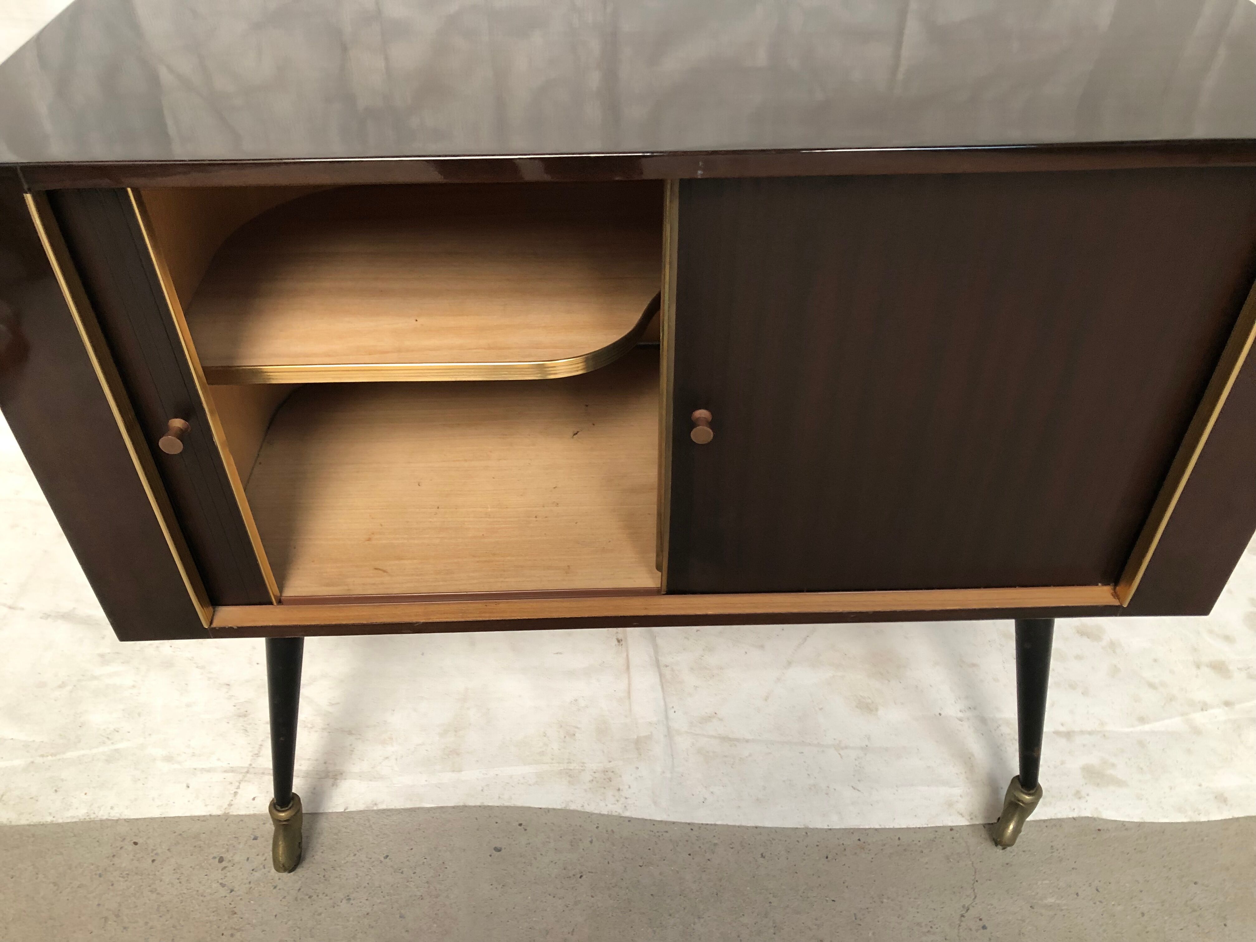 Storage cabinet bar on wheels vintage 50s /60s