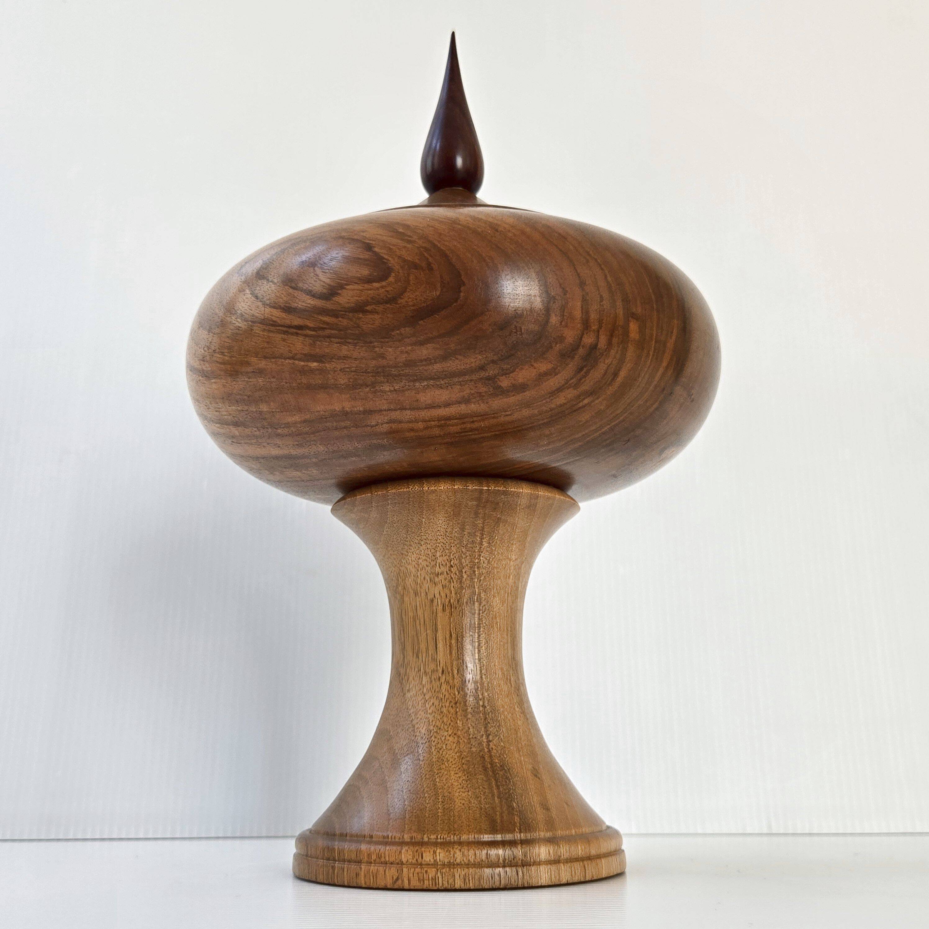 Vintage Scandinavian candy box from the 1960s in walnut and rosewood