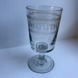 Set of 6 mismatched crystal wine glasses engraved 30-40s