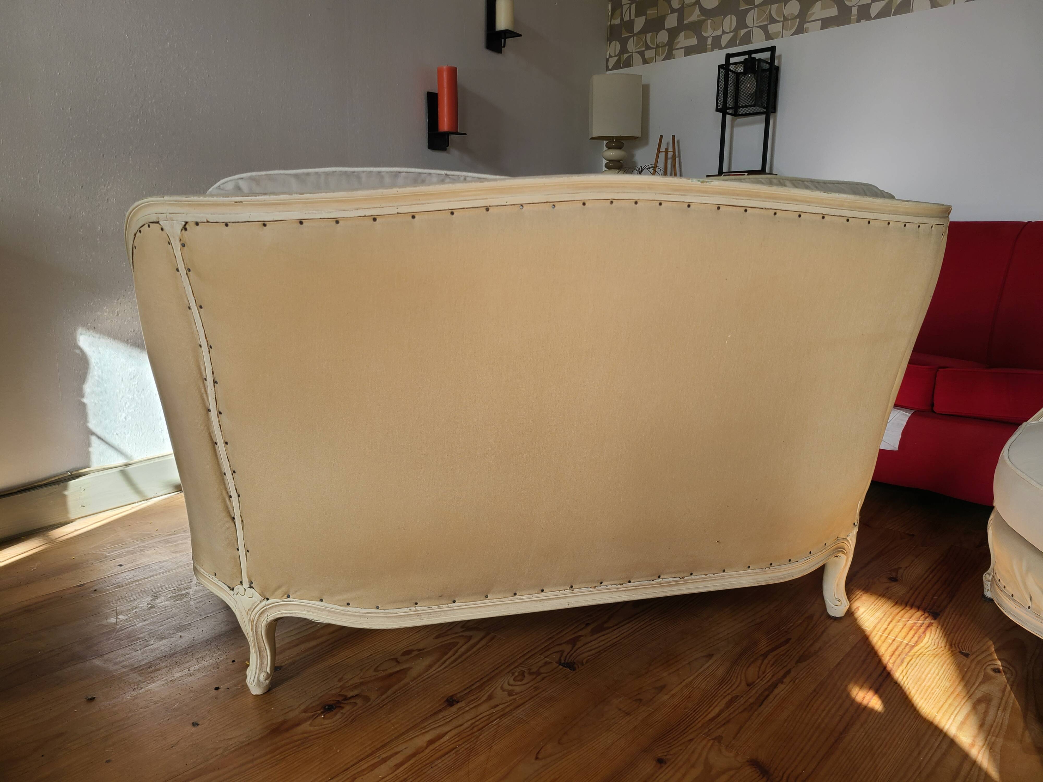 Louis XV style sofa and 2 armchairs