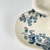 Longwy sauceboat, late 19th century "Ycho", blue ironstone