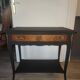 Mat black console / natural wood / gilding – Louis XV style Unique piece