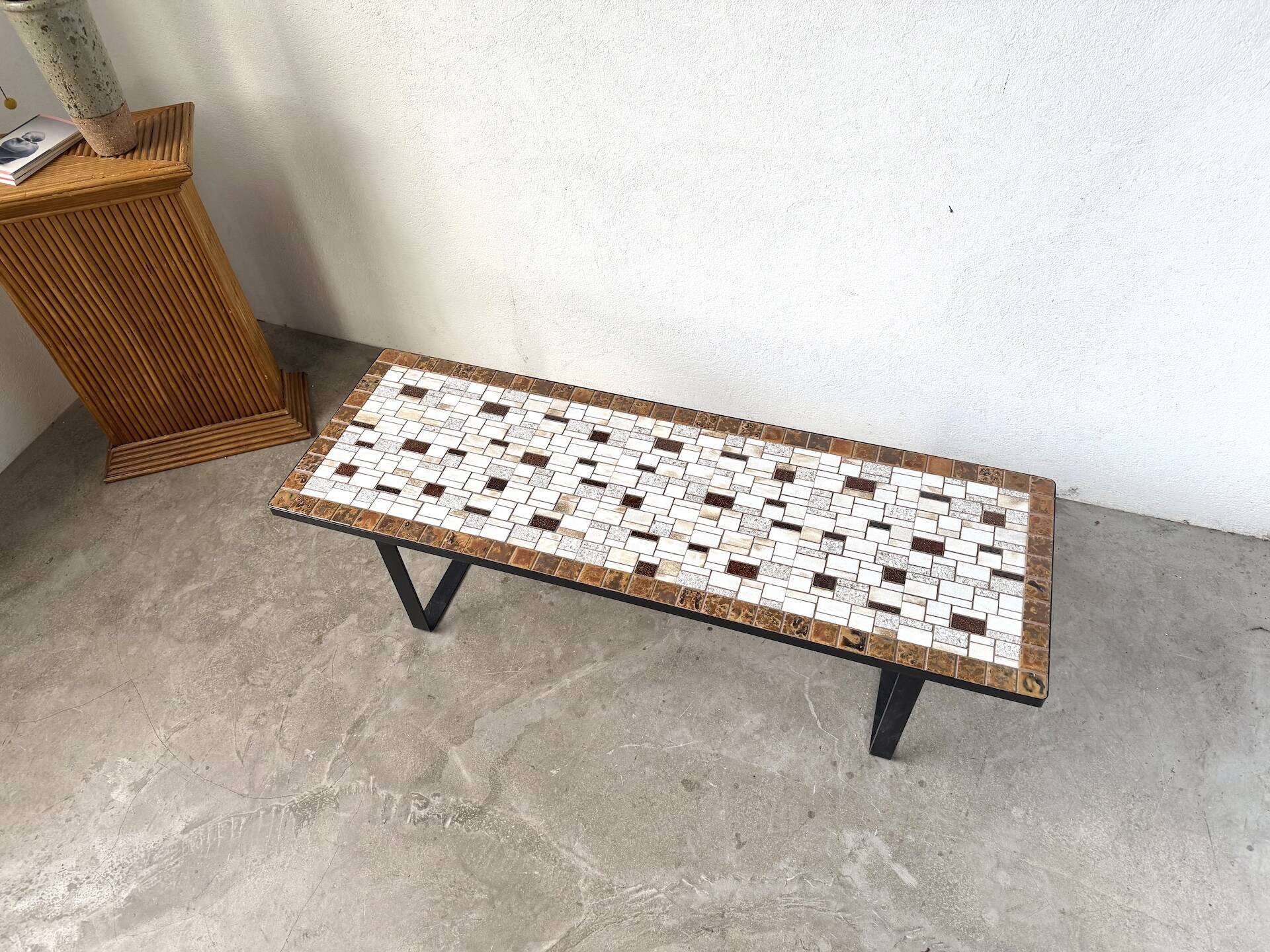 Modernist coffee table in glazed ceramic, circa 1960