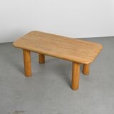 Dining table in glued laminated pine, France, around 1970.