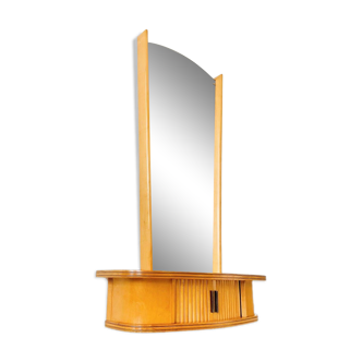 Vintage Vanity Mirror with Venetian Blind Doors, 1950s