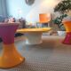 Lot table basse coffre orange  pivotante + tatam sramp 70's