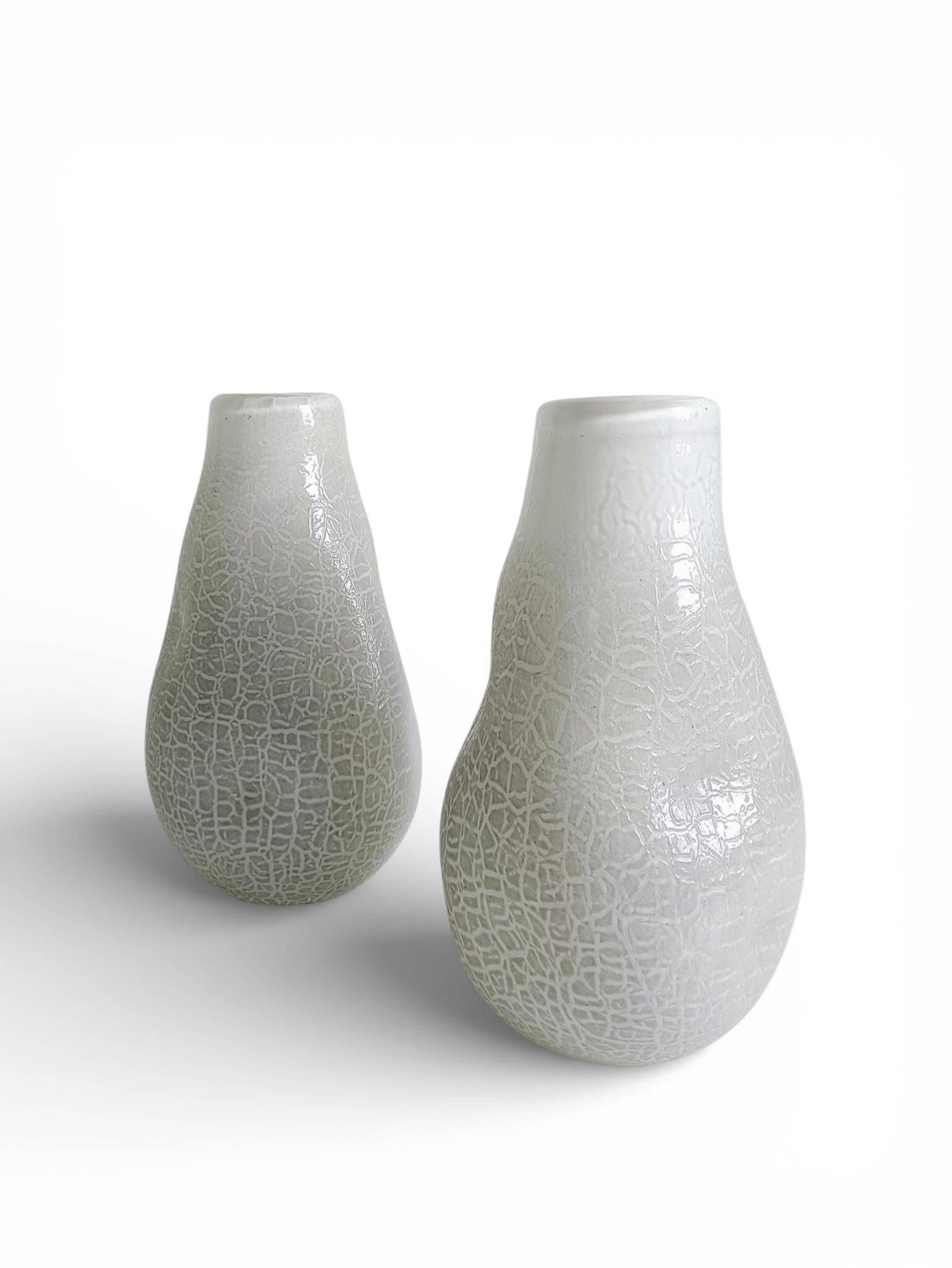 Brutalist Pair of Murano Art Glass Vases by Costantini, 1970s