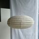 Suspension in rattan and natural linen Japanese style flattened oval h35 d60