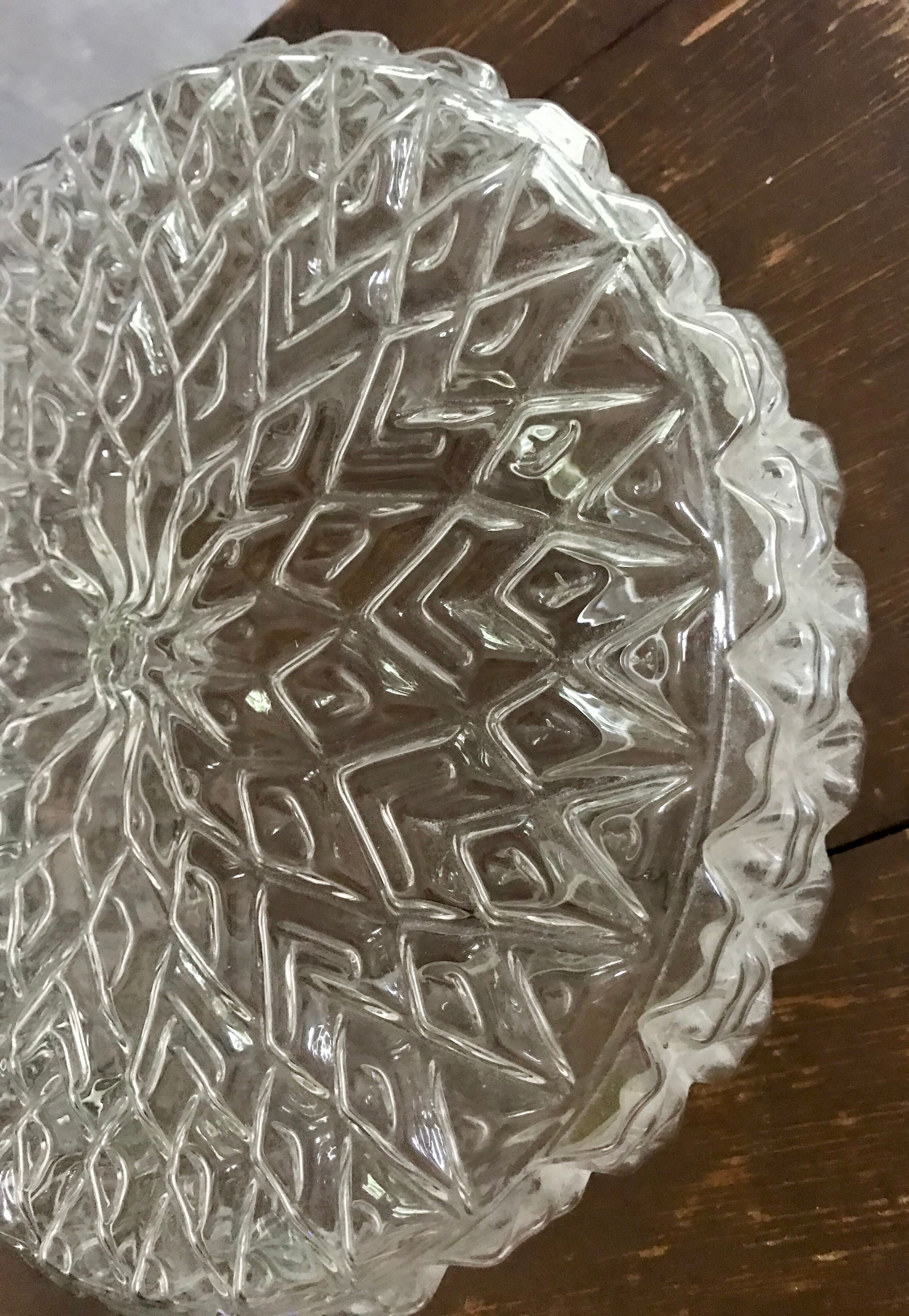 Vintage moulded glass ceiling 29cm