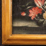 Antique Painting Still Life With Flowers And Fruit From The 18th Century