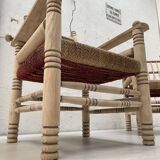 Pair of wooden armchairs and ropes