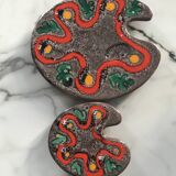 Vintage ceramic presentation dishes in palette shape
