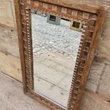 Art Deco mirror in Burmese teak