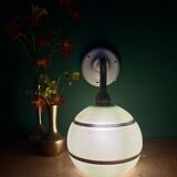 Applique globe vintage en verre granité vert et or