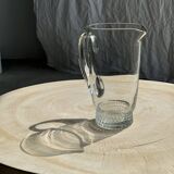 Carafe à anse en verre belle matière pied motifs billes de verre H21