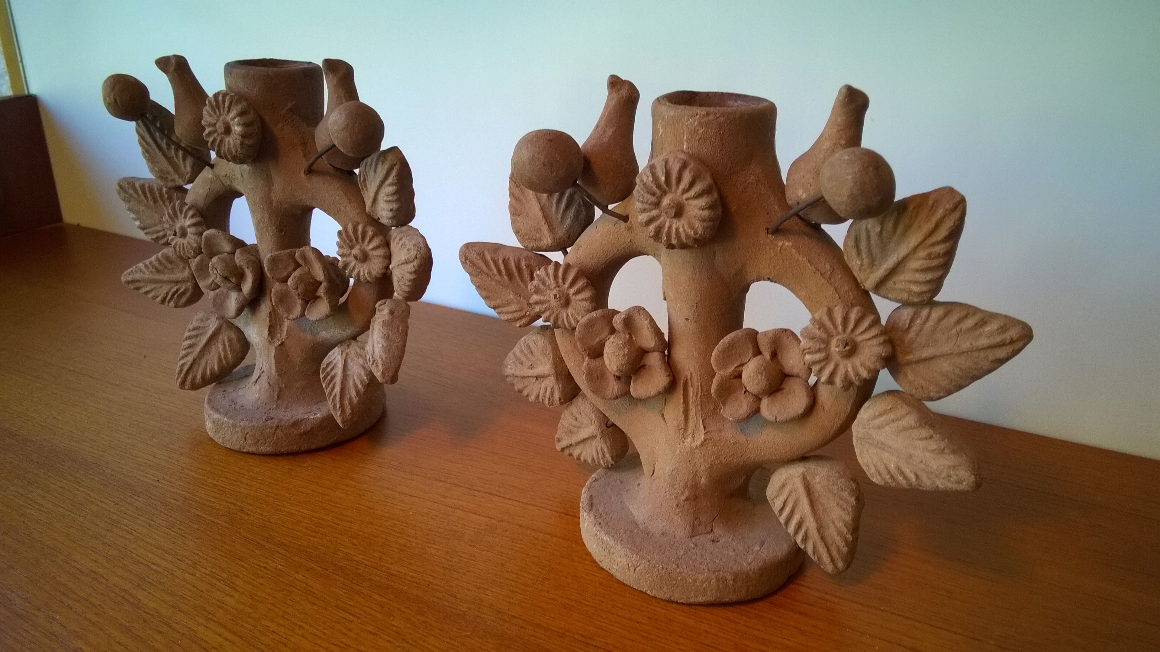 Terracotta candlesticks