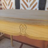 Small sandblasted wood desk table